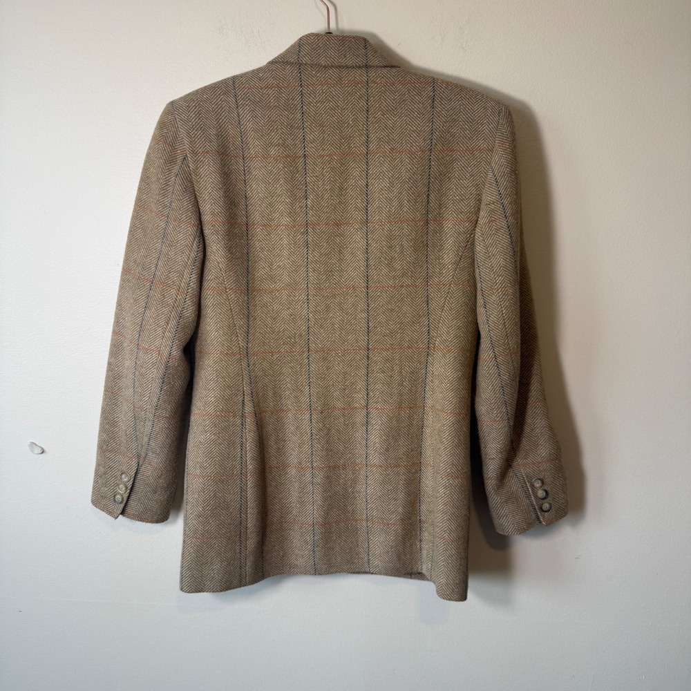 VTG The Limited Wool Blend Herringbone Tweed Blazer Career Academia Size 6 - Picture 6 of 8
